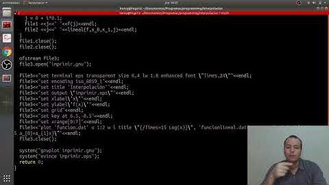 Interpolación lineal con código C++ llamando a gnuplot para graficar