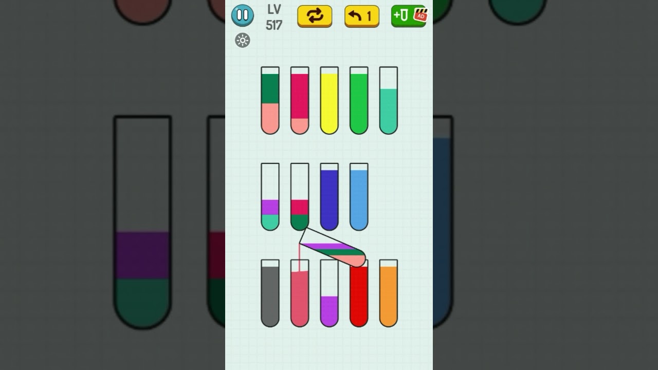 Color sort puzzle gameplay 