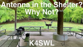Chelegance Tripod: Deploying the MC750 in a Picnic Shelter for Some Rainy Day QRP POTA!