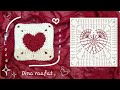 مربع كروشيه بداخله قلب خطوه بخطوه سهل وجميل للمبتدئين للمبتدئاتcrochet Heart Granny Square 