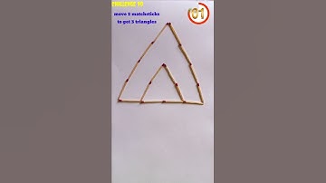 challenge 91#move 2 matchsticks to get 3 triangles#shorts#matchstick puzzle