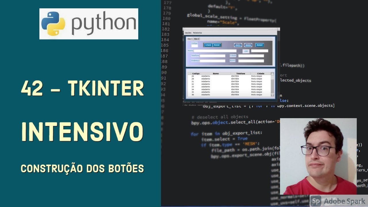 Aula 42 parte 2 - Construção dos botões - tkinter - YouTube