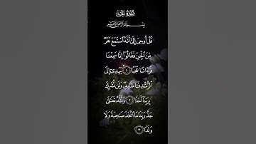 سورة الجن قل أوحي إلى أنه استمع نفر من الجن فقالوا إنا سمعنا قرآنا عجبا الاية ١ إلى الآية ٣