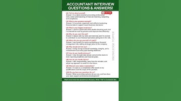 Accountant Interview Questions and Answers | Accounting Job Interview Questions
