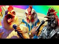Singing Roosters & Chicken Coffin Dance Song (COVER)