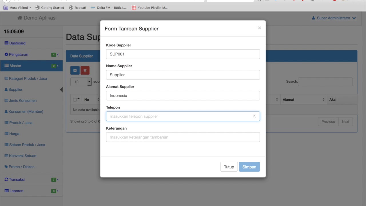 [Homedev] Webbase Software / Aplikasi Penjualan Retail (POS) Part 1 (Data Master)