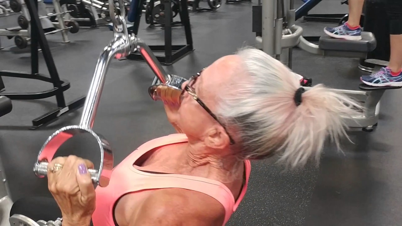 62 - year- old grandma has mastered recovery and hydration when weight training.