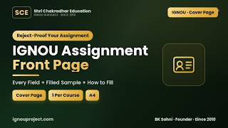 IGNOU Assignment Front Page Format: Cover Page Details, PDF Download & How to Fill (All Programmes) IGNOU Assignment Front Page Format: Cover Page Details, PDF Download & How to Fill (All Programmes)