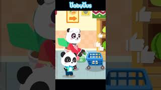 No！Don't climb the shelves!#BabyBus# Baby Panda's Supermarket# Kids Games# Kids Safety#Shorts screenshot 4
