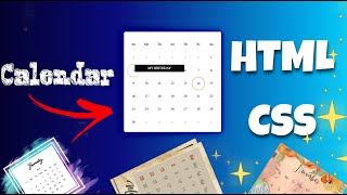 How to create calendar with HTML CSS limited codes