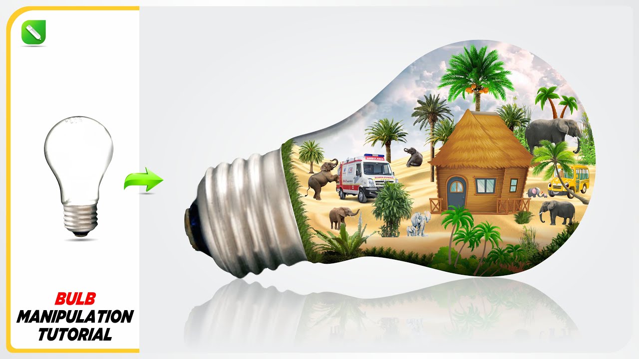 Elephant Manipulation - Light Bulb Photo Manipulation in CorelDRAW