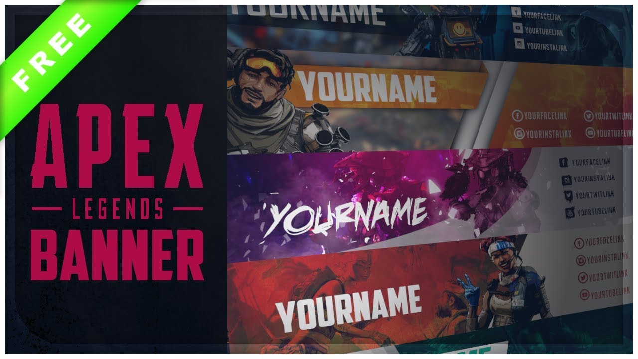 Apex Legends Twitch Banner Template Pack Free Download Youtube