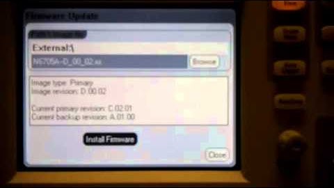 Installing firmware using front panel USB on the Agilent N6705 DC Power Analyzer