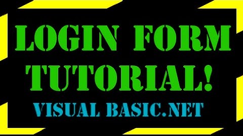 Visual basic - Login Form Tutorial