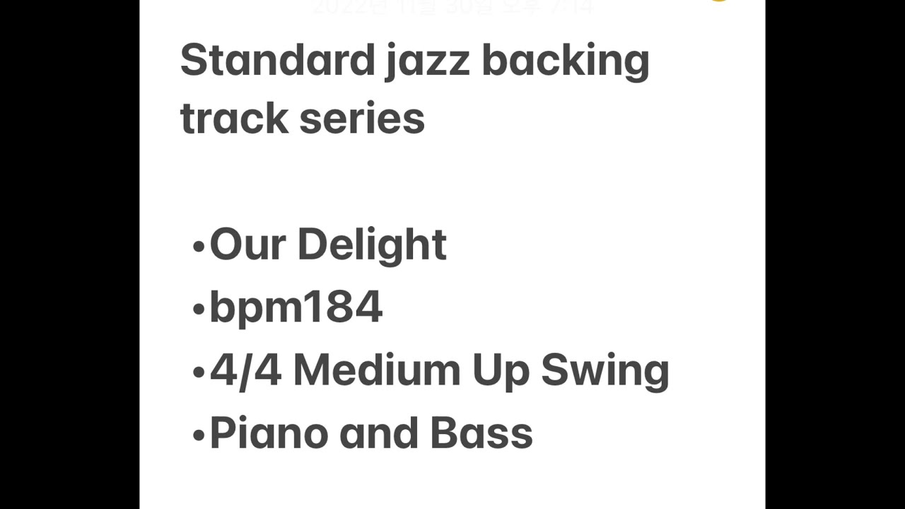 Our Delight medium up swing jazz backing track bpm 184 YouTube