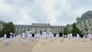 Blue Angels flyover 2020 Naval Academy graduates