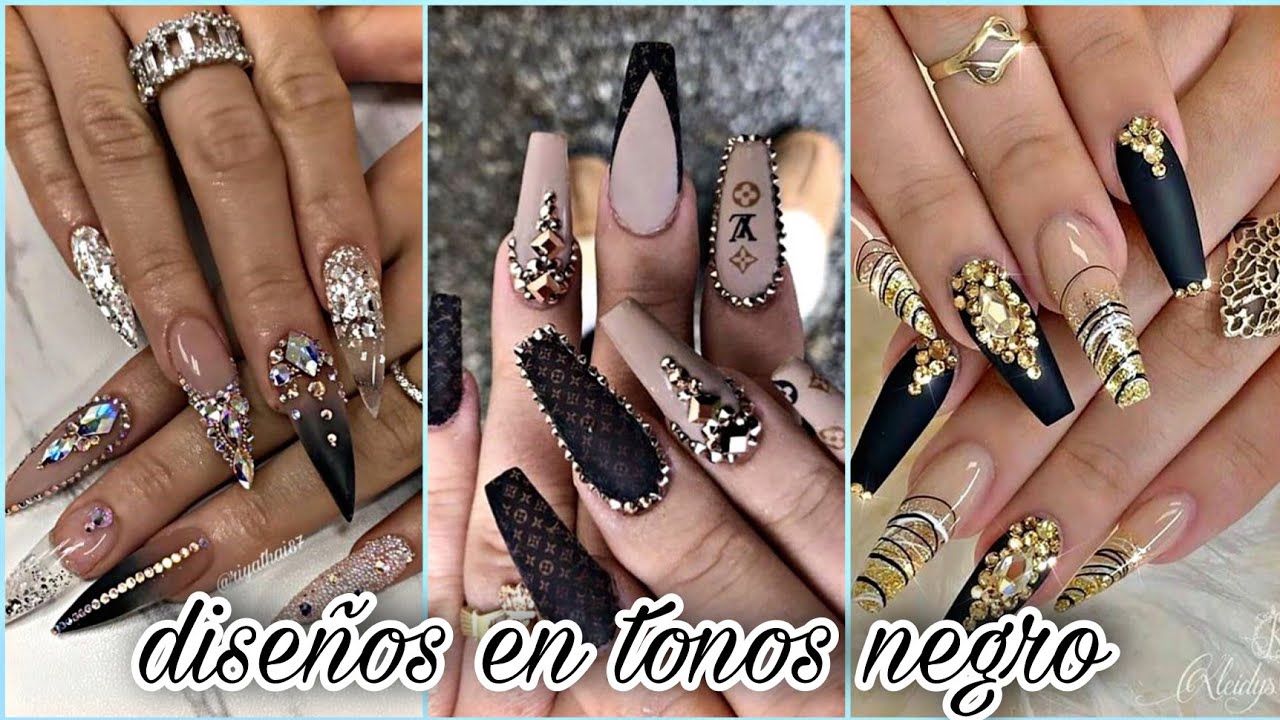 Diseños de uñas en color negro | Uñas negras 2021 | Tendencia de uñas 2021  | Uñas acrílicas - thptnganamst.edu.vn