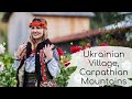 Ukrainian village Verkhovyna, Carpathian mountains, Ukraine. Hutsuls life, traditions, music, food.