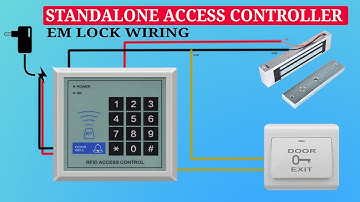 Connecting an Electromagnetic Lock with a Standalone Access Controller and Exit Switch with diagram