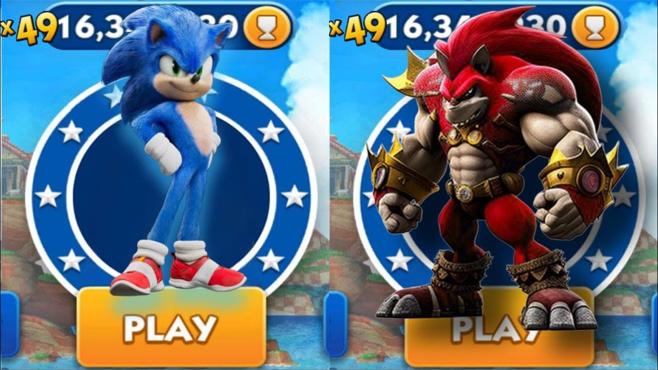 Sonic Dash VS Giant Dash _ Movie Sonic vs All Bosses Zazz Eggman - YouTube