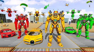 Bee Robot Car Transforming Game: Robot Car Games | Story Mode level 1 to 4 - android gameplay
