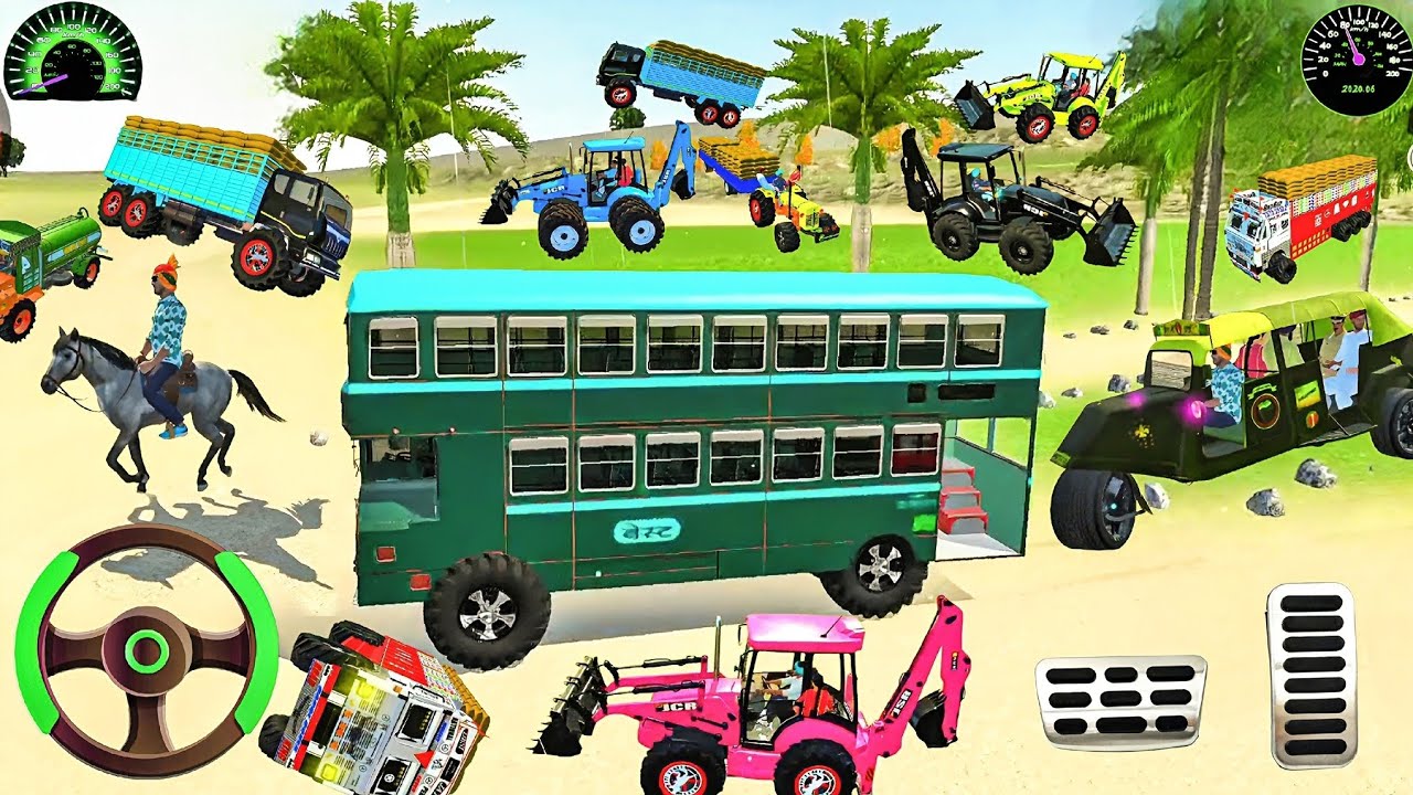 Indian vehicle 🚜 Gaming|Tractor BusStunt Gameplay💥Like Gta 5 jaisa🤯 | #india#gamingvideos#viralvideo