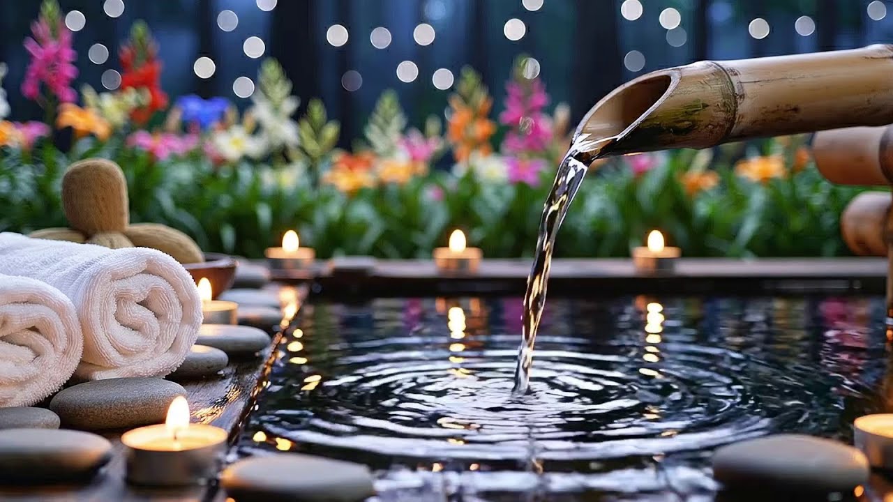 Healing Piano with Bamboo Water Sounds 🌿 Anxiety & Insomnia Relief, Calm Mind