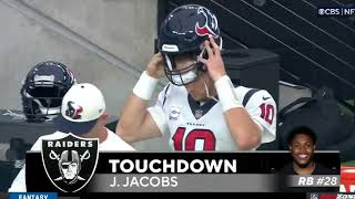 Josh Jacobs scores his 3rd TD of the game