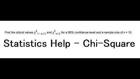 Statistics Help: Chi-Square Distribution: Find the critical values: χ^2 1-α/2, χ^2 α/2 for 95%, n=15