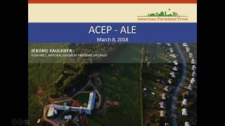 Agricultural Conservation Easement Program - Agricultural Land Easements (ACEP - ALE)