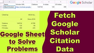 How to Fetch Google Scholar Data, Author's Profile Name and Affiliation, Automatically |Google Sheet