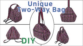 DIY Unique Two way Bag/Backpack making tutorial/Practical two styles unique bag/두가지 스타일의 개성있는 가방 만들기