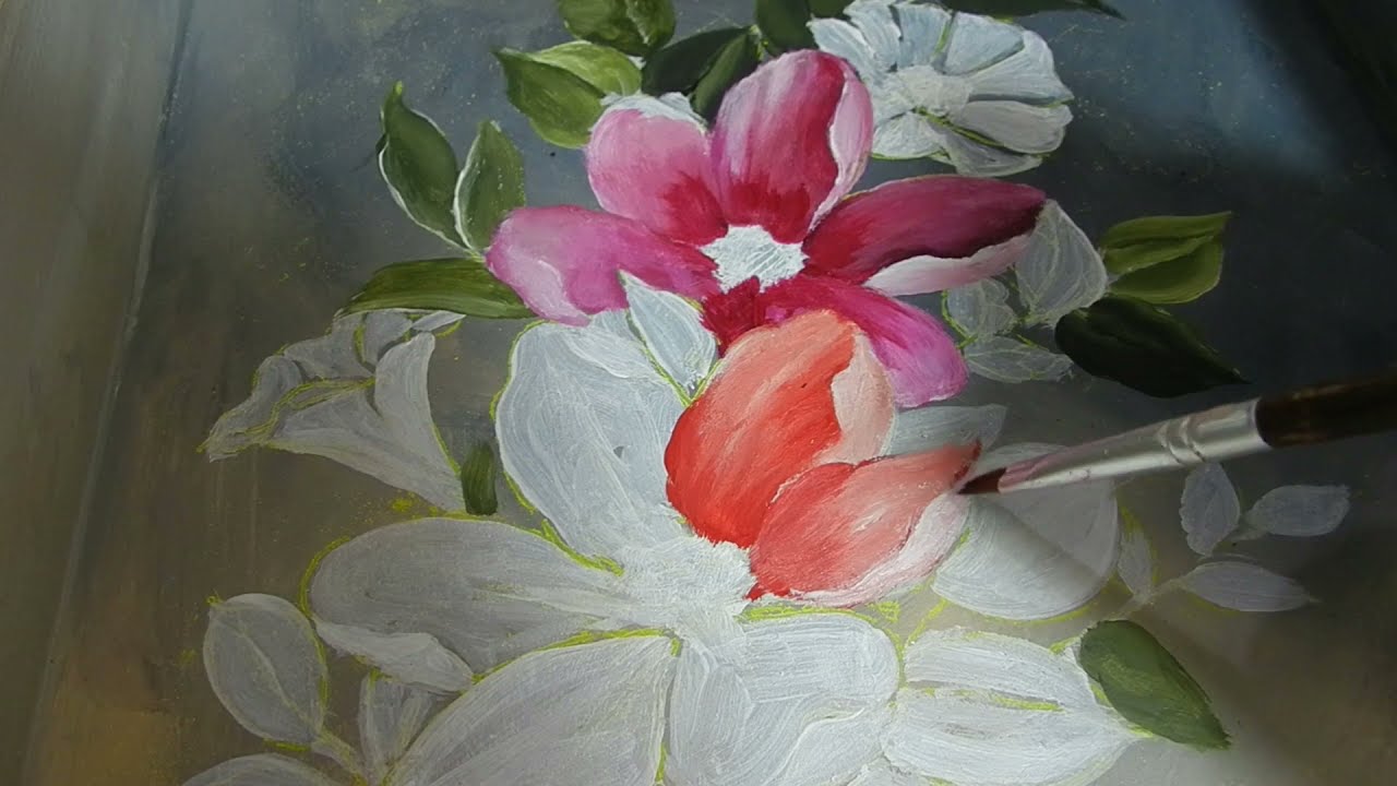 como PINTAR FLORES con Acrílico sobre MDF// PASO A PASO//PRINCIPIANTES