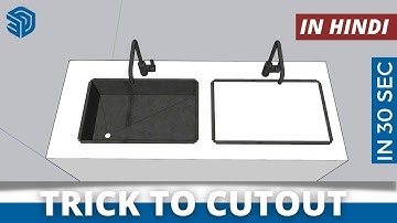 Cutting Holes IN COUNTERS for Sinks in SketchUp || SHORT TRICK