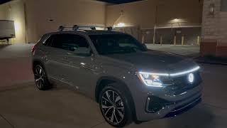 Night Video 2024 Volkswagen Atlas Cross Sport SEL Premium R-Line in Pure Gray