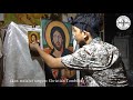 Painting process pantokrator of sinai icon