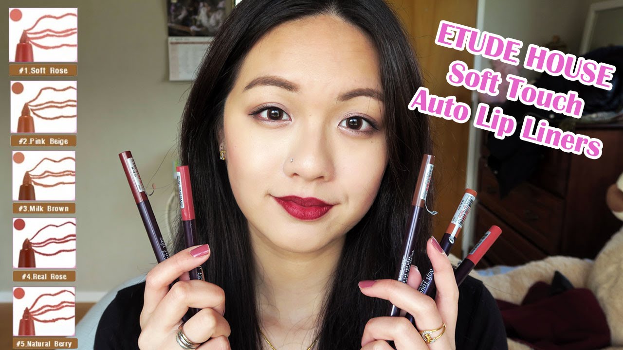 ETUDE HOUSE Soft Touch Auto Lip Liners 소프트 터치 오토 립 라이너 SWATCHES