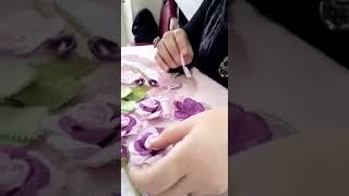 Gül Yapımı Ve Kumaşa Monte Edilişiroze