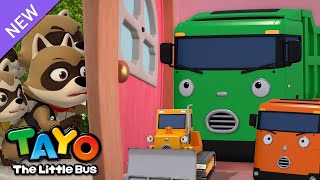 NEW✨ Knock, Knock! Who's at the door | Raccoon Squad VS Heavy Vehicles | Tayo the Little Bus