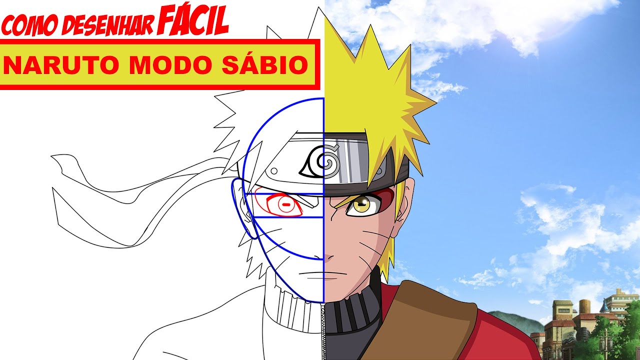 COMO DESENHAR O NARUTO  Tutorial Fácil 