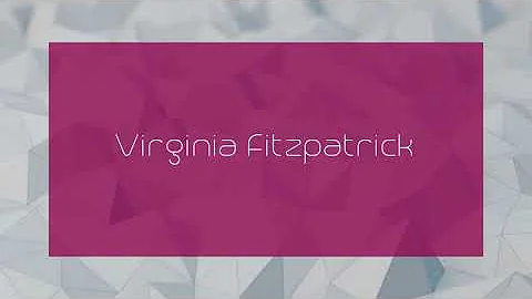 Virginia Fitzpatrick - appearance