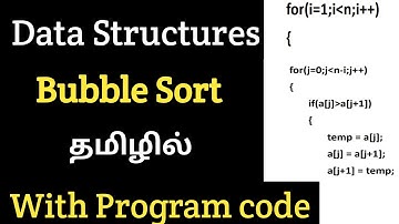 Bubble Sort in Tamil | Algorithm | With Example program code | Data structures | Java | C++