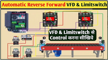 Automatic Reverse Forward With VFD & Limit Switch! How to Control Reverse Forward with Limit Switch
