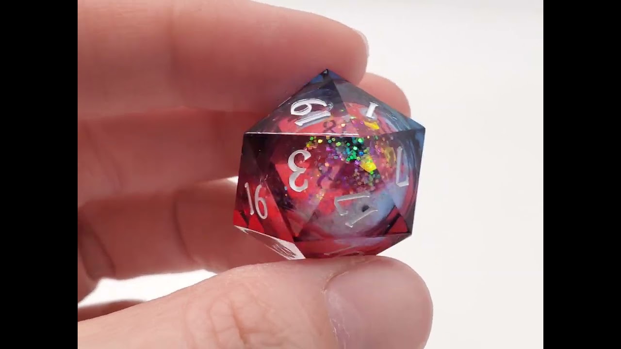 Old School Sharp Edged 22mm D20: Liquid Infused - Space Nebula Fury