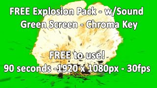 FREE Green Screen Explosion Pack 1 (with Sound) - Chroma Key - 1920x1080px - 30fps