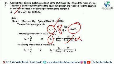 EXAMPLE OF DAMPED FREE VIBRATION