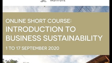 Introduction to Business Sustainability short course