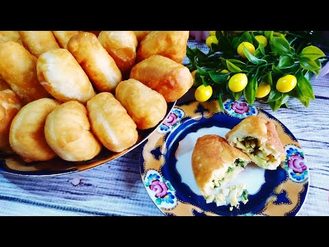 ВКУСНЕЙШИЕ ЖАРЕННЫЕ ПИРОЖКИ С ЯЙЦОМ И ЗЕЛЁНЫМ ЛУКОМ. (НЕВЕРОЯТНОЕ ТЕСТО!)