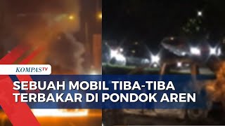 Diduga Korsleting, Sebuah Mobil Tiba-Tiba Terbakar Saat Melintas di Tol Pondok Aren!