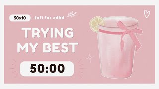 study with me for finals - 50 minute, 10 minute break, with lofi focus music - 3 hour pomodoro -adhd